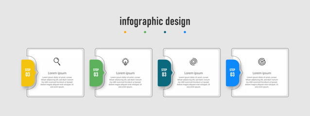 Modern info graphic business template and data visualization with 4 options. can be used for workflow diagram, info chart, web design. vector illustration.