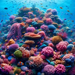 colorful illustration coral reef