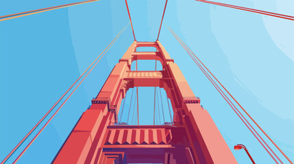 Bottom view of golden gate bridge in San Francisco