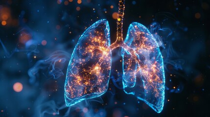 Digital Human Lungs Health Concept - obrazy, fototapety, plakaty