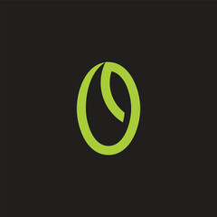 simple seed green bean symbol logo vector