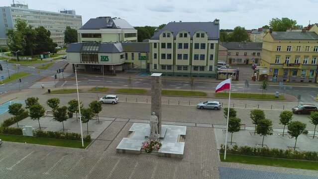 Monument Victory Square Slupsk Plac Zwyciestwa Aerial View Poland