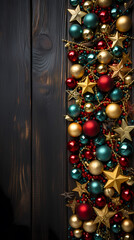 Obraz premium Christmas and New Year holiday frame, Christmas background decoration