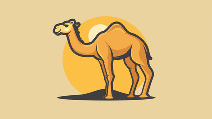 Camel logo vector illustration design 2d flat carto