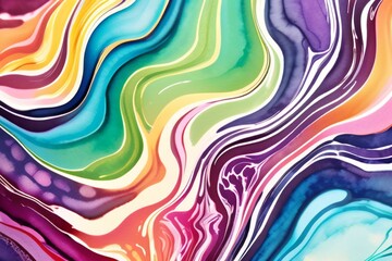 Obraz premium Closeup of abstract watercolor paint background texture with liquid fluid marbled paper texture banner texture. Generative AI (생성형 AI)