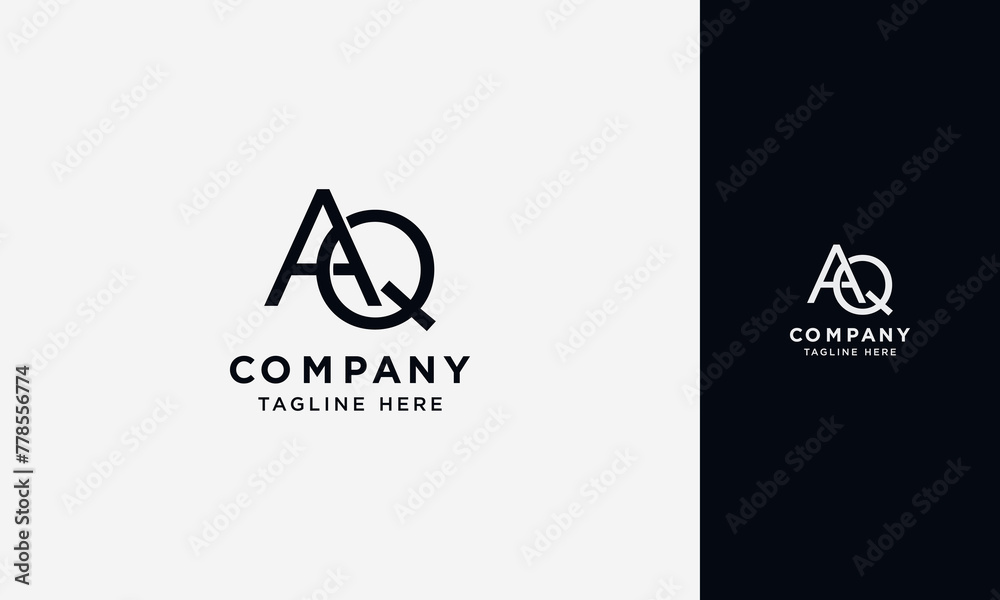 Poster aq or qa initial logo concept monogram,logo template