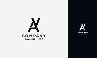AY or YA initial logo concept monogram,logo template