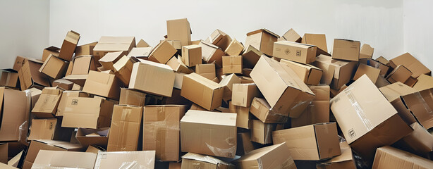 Stack of Boxes ready for shipment logistics and delivery concept.AI Generative
