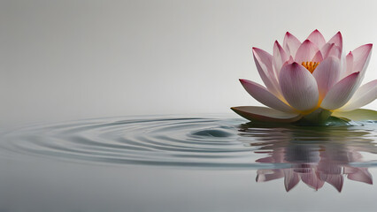 Tranquil Lotus Bloom Amidst Gentle Water Ripples