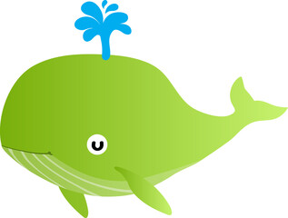 cute whale cartoon, sea animal