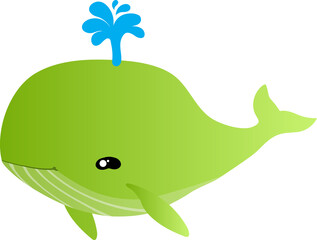 cute whale cartoon, sea animal