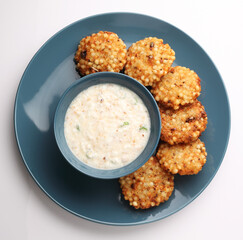 sabudana wada or shabudana vada called in india made from sago and served with chutney