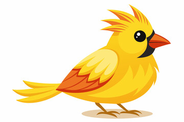 cute-yellow-cardinal-bird vector illustration 
