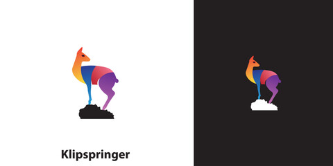 Klipspringer animal logo design, suitable for your business.