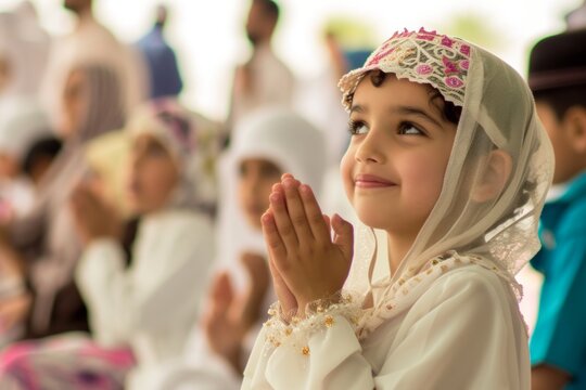 Kids Family Eid Celebration, Islam Muslim Holiday