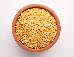 Daal Chana, yellow split chickpeas Indian or pakistani raw food.