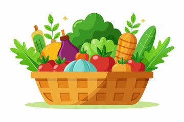vegetables-basket--vector-illustration