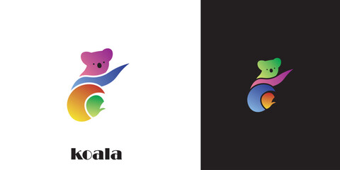 Koala logo design illustration vector