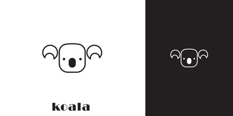 Koala head logo design.