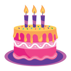 birthday party cake with candles