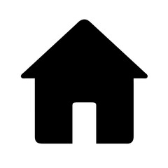 Home Icon: Real Estate, Architecture, Residence, Shelter, Household Symbol for Living and Family Comfort - Vector Building Design