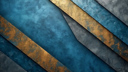 blue background with grey and gold lines