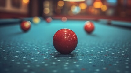 close up of balls on the billiard table
