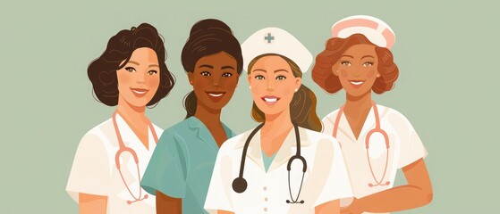 Every year, from May 6a?"12, the United States observes National Nurses Week to honor the contributions nurses make to society. Illustration in vector format