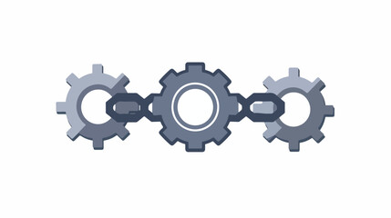 Cog chain line icon illustration vector graphic. Si