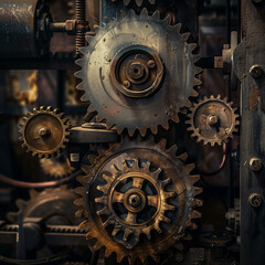 Intricate Steampunk Machinery with Gears and Cogs