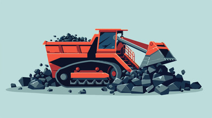 Crusher machine flat icon of vector illustration 2d