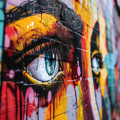 Vibrant Street Art Graffiti Close-Up