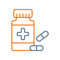 Obraz premium Antibiotic Line Two Color Icon