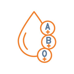 Blood Types Line Two Color Icon
