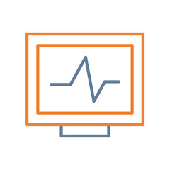 Heart Monitoring Line Two Color Icon