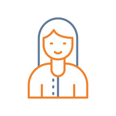 Woman Line Two Color Icon