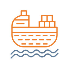 Obraz premium Ship Line Two Color Icon