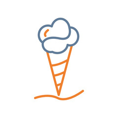 Ice Cream Line Two Color Icon