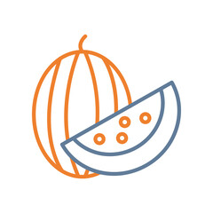 Watermelon Line Two Color Icon
