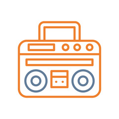 Boom Box Line Two Color Icon