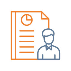 Employee Report Line Two Color Icon