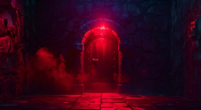 Backdoor entry in a secure system, 3D illustration of a secret pathway,