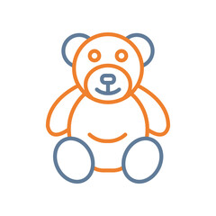 Bear Line Two Color Icon