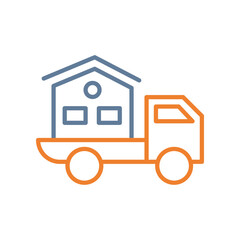 Moving Home Line Two Color Icon
