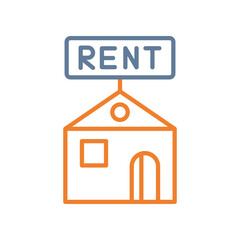 For Rent Line Two Color Icon