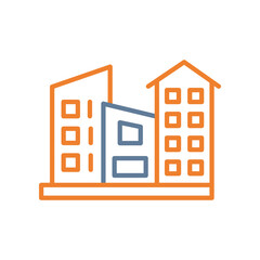 Building Line Two Color Icon