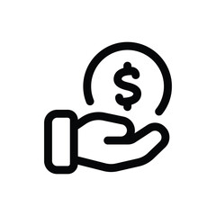 Simple Income line icon isolated on a white background	