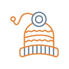 Knit hat Line Two Color Icon