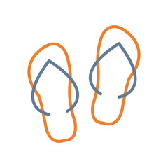 Slippers Line Two Color Icon