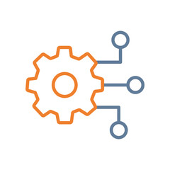 Digital Transformation Line Two Color Icon